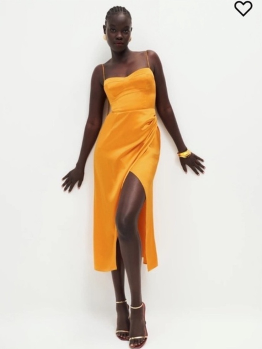 Reformation Marguerite Silk Dress NWT SIZE 8 Cantaloupe Mandarin Orange
